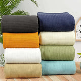 Waffle Cotton Thermal Blanket - Zinc