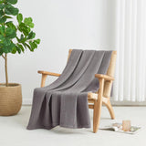 Grey Cotton Waffle Weave Blanket | Lightweight | Breathable | Summer | AC Comforter