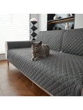 Sofa Cover Quilted Reversible Couch Cover - Dark Grey