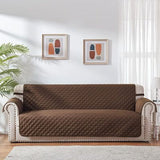 Sofa Cover Quilted Reversible Couch Cover - Chocolate Brown