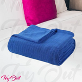 Cotton Thermal Blanket - Royal Blue