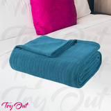 Cotton Thermal Blanket - Teal