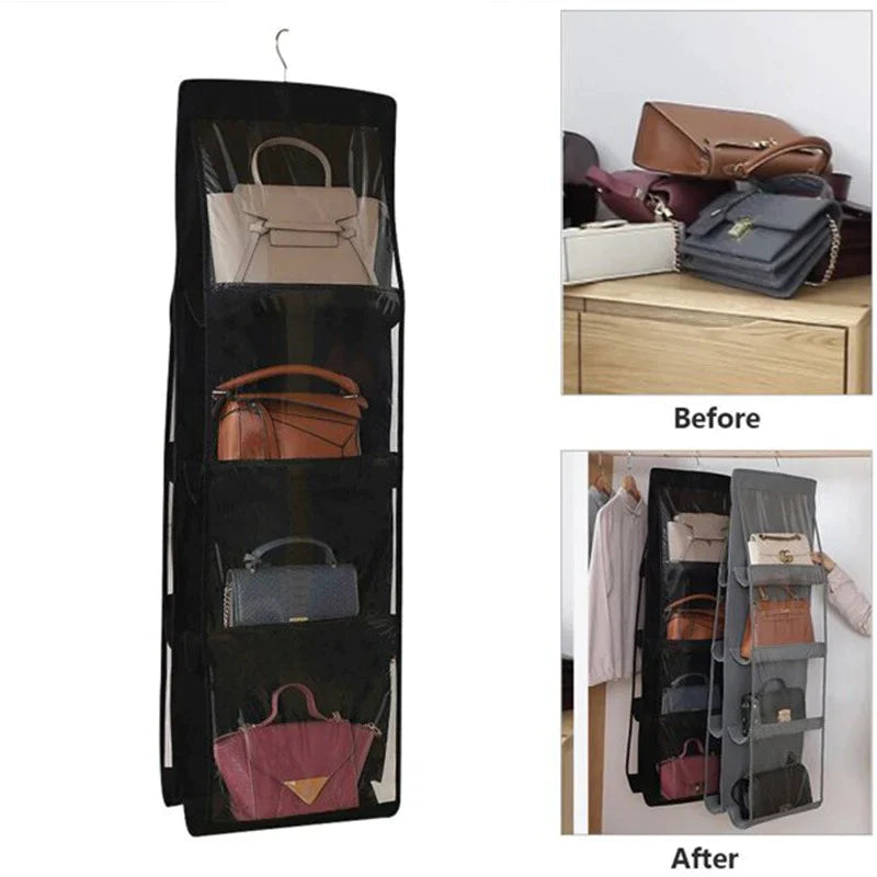 6 Shelves Handbag Organizer With Hook Hanger - Don Shopping