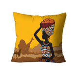 YELLOW AFRICAN DECORATIVE CUSHION COVERS (PACK OF 3)