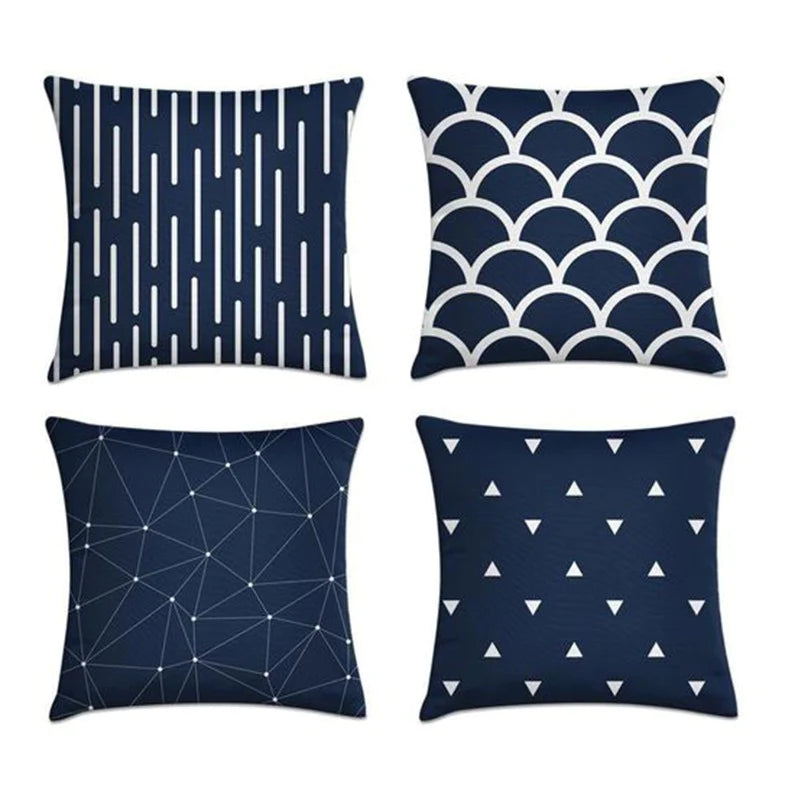 NAVY BLUE CUSHIONS COVERS (PACK OF 4)