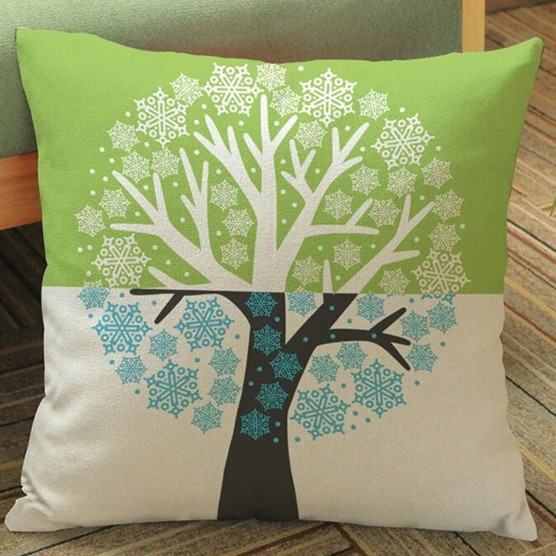 SNOWFLAKE FLOWER TREE CUSHION COVERS (PACK OF 3)